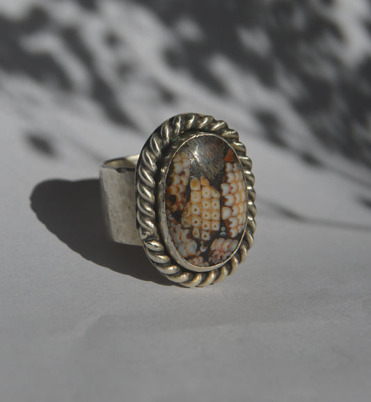 Snakeskin Agate Chunky Ring Size 6